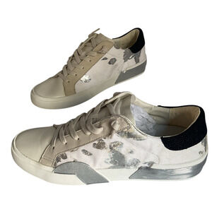 Dolce Vita Zina Sneakers Silver Iridescent Calf Hair Size 9 New In Box